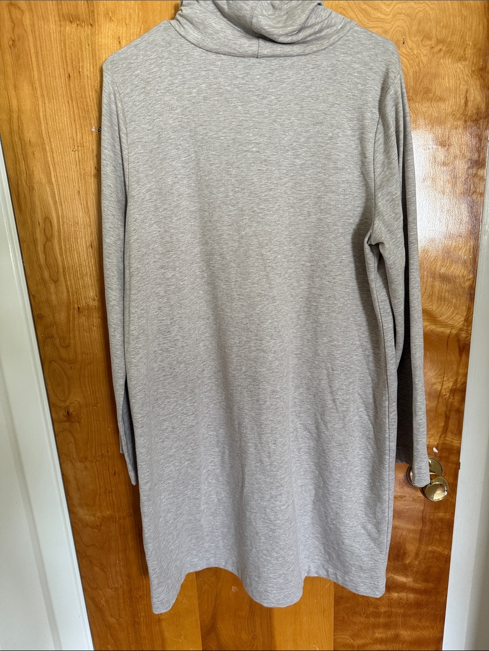 Mock Neck Long Sleeve Tunic - Light Heather Beige - Picture 4 of 4